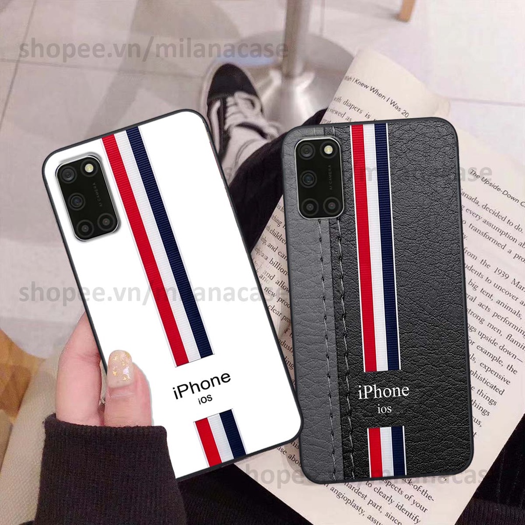 Ốp Oppo A52 / A92 in giả da phong cách thể thao, cá tính, thời trang