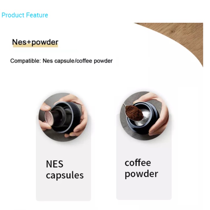 [ Bảo hành 12 tháng] Máy pha cà phê Mini Espresso cầm tay 2 trong 1 mã EF-2-8 Lực nén lên tới 15 bars