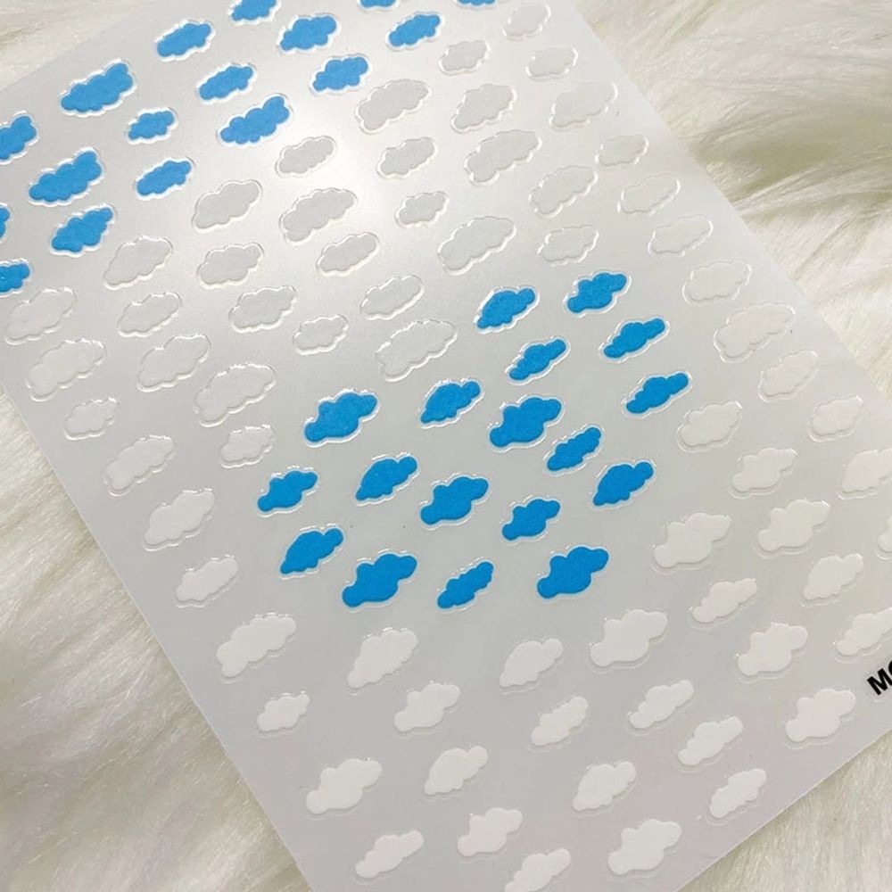 [Hàng mới về] Nhãn dán trang trí móng tay hình cầu vồng/đám mây 3D dễ thương