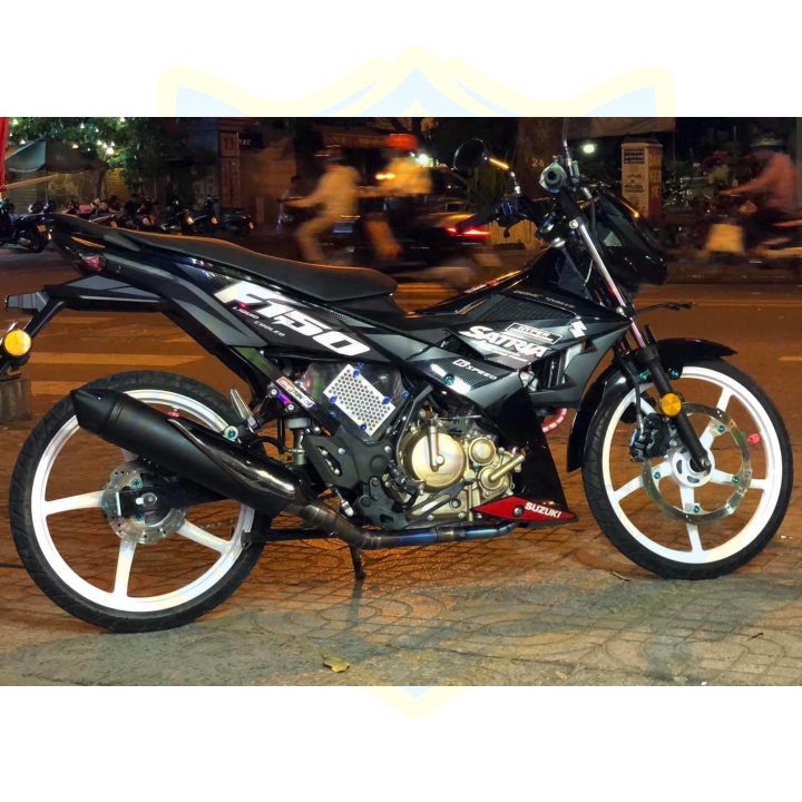 ( Quí khách vui lòng mang ra tiệm cho thợ dán ) Tem satria fi xám đen