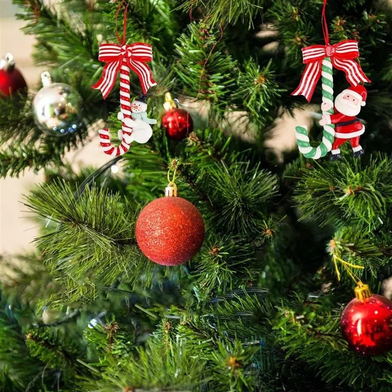 Phụ kiện treo trang trí quán bar/ bữa tiệc/ nhà cửa/ cây thông bằng nhựa hình kẹo cây gậy/ ông già noel/ người tuyết