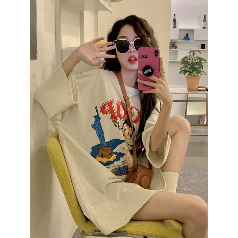 Áo Thun Tay Ngắn Dáng Rộng Thiết Kế Mới Thời Trang Theo Phong Cách Hàn Quốc