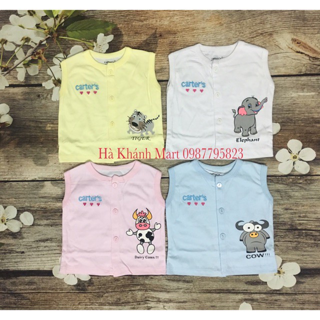 Áo Gile Carter Màu Cotton 2 Lớp Cho Bé