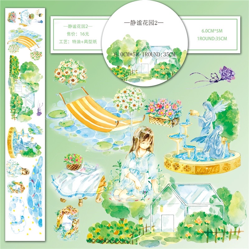 băng keo giấy washi tape phong cảnh hoa viên 2