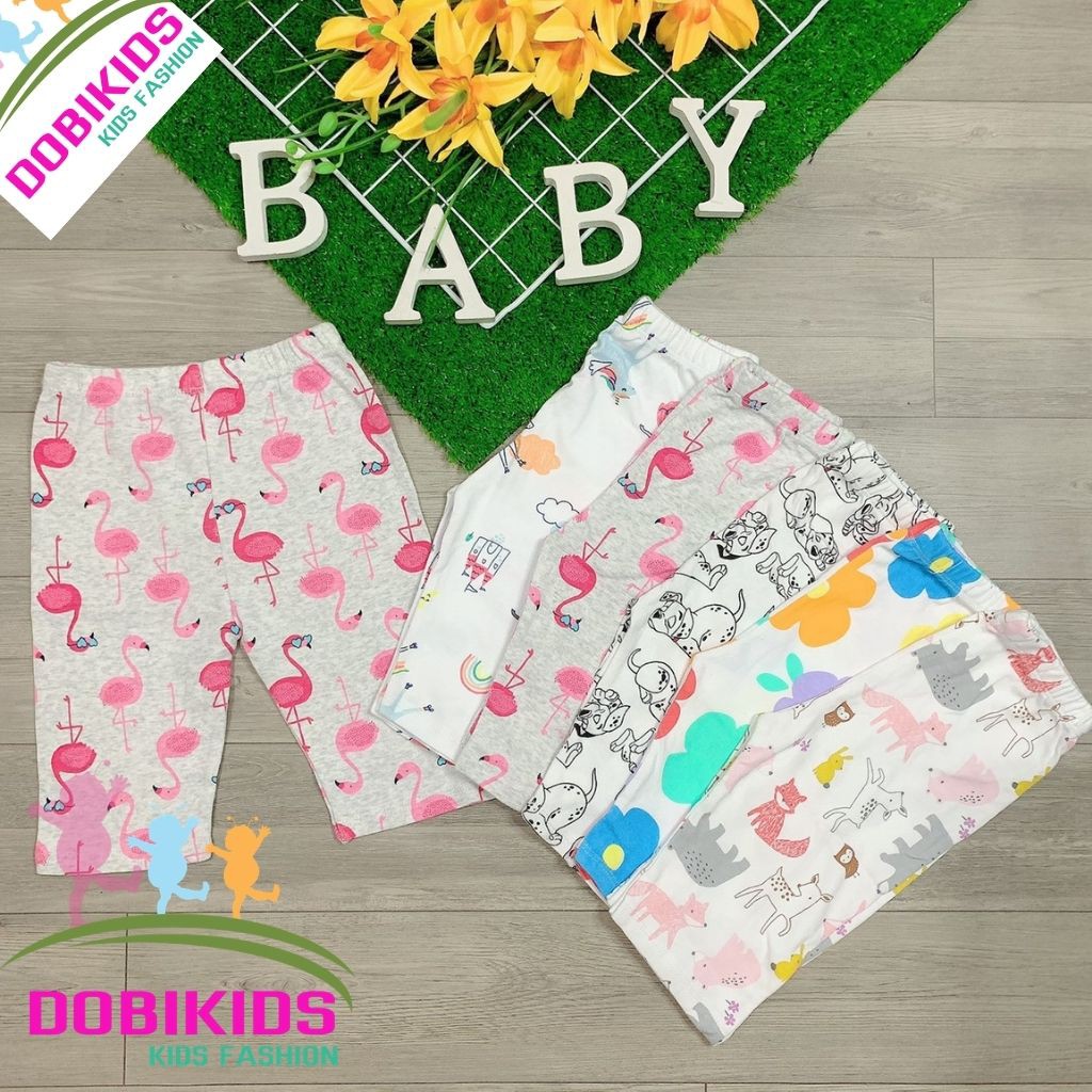 Quần Legging Lửng Bé Gái 💕Xuất Xịn💕 Set 5c thun bozip mềm mịn 10-18kg