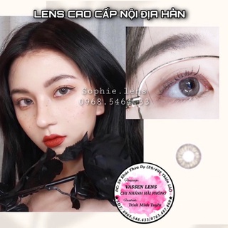 [LENS CAO CẤP] màu nâu latte full cận 0-8 độ