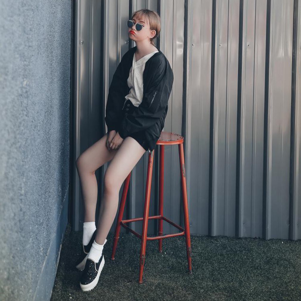 Áo khoác bóng chày nữ kiểu rộng phong cách Harajuku