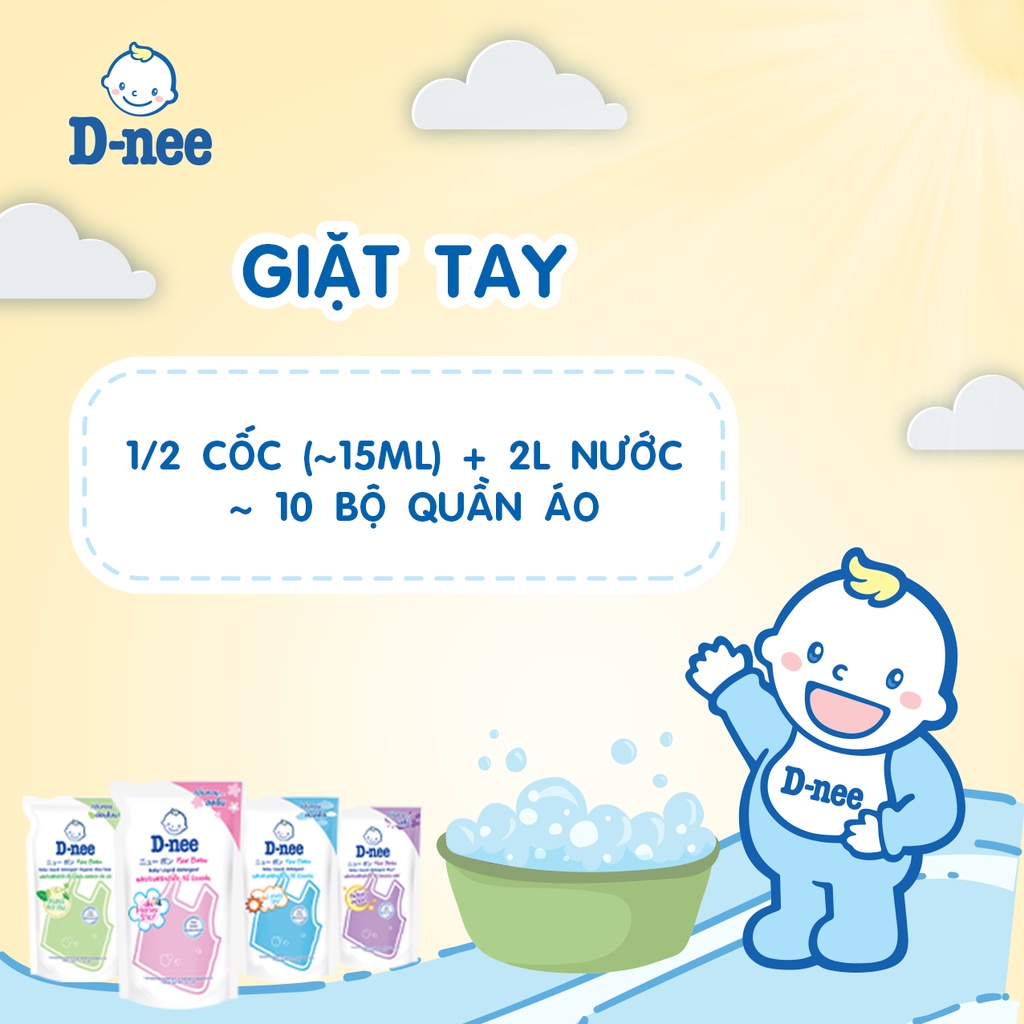 Nước giặt xả DNEE an toàn cho bé sơ sinh, Hàng nhập khẩu Thái Lan, TEM ĐẠI THỊNH