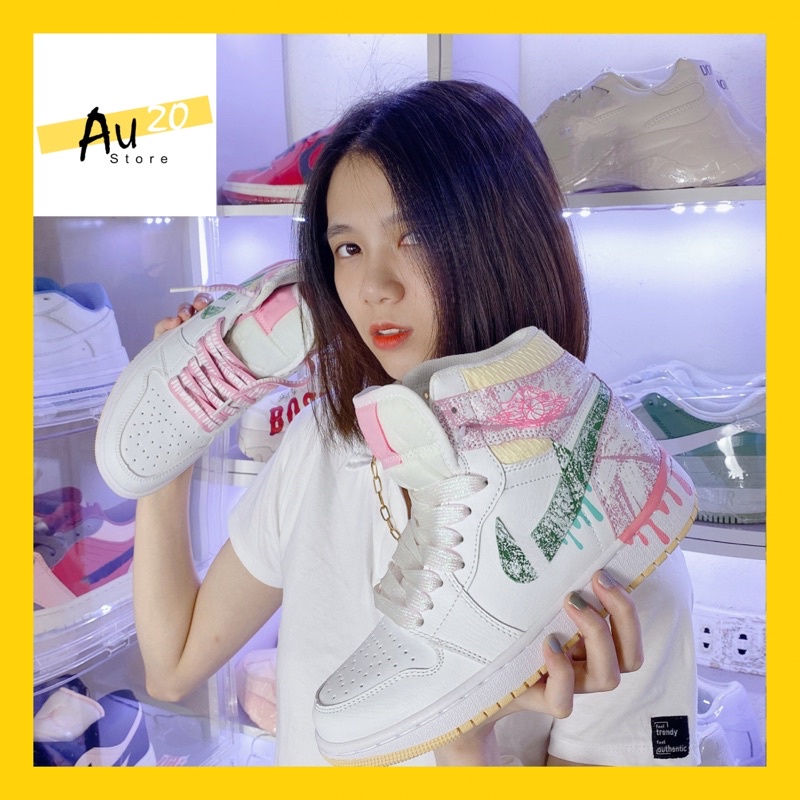 [Mã FAMARAL2 giảm 10k đơn từ 50k] [Ảnh Thật] Giày Thể Thao Sneaker Nữ Dâu Tây Ice High Bánh bèo Xinh Xắn