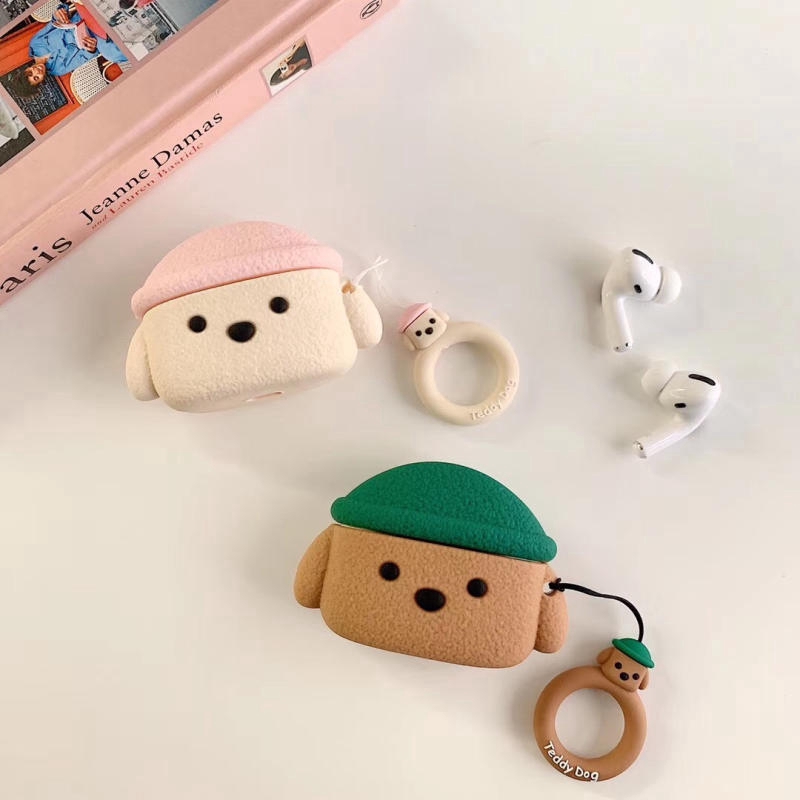 Vỏ Đựng Bảo Vệ Hộp Sạc Tai Nghe Airpods 1 / 2 Chống Sốc Hình Chú Chó Teddy