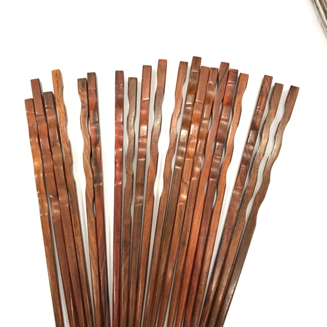 Đũa Nhật gỗ trắc đầu lượn sóng (10 đôi) - CTH662JT
