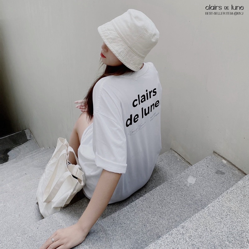 Áo phông &quot;CLAIRS dé LUNE&quot; byjolie chất cotton thoáng mát form unisex