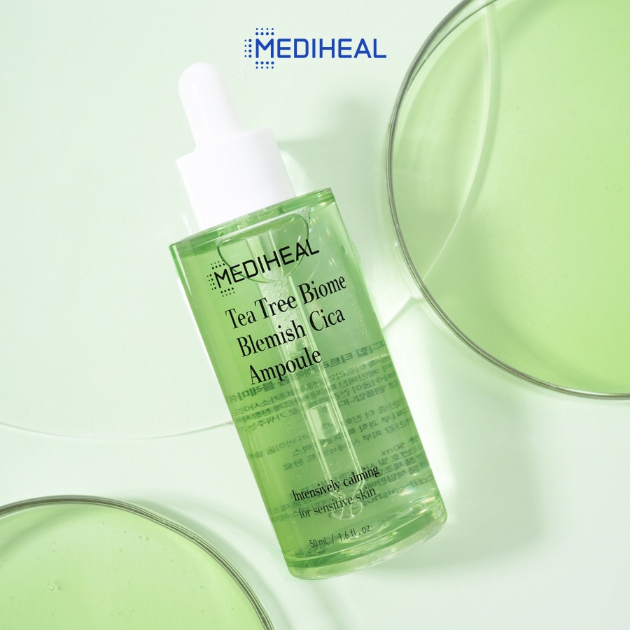 [Nhập mã COSMH22 giảm 8%] Tinh Chất Chiết Xuất Tràm Trà Và Rau Má Mediheal Tea Tree Biome Blemish Cica Ampoule 50ml