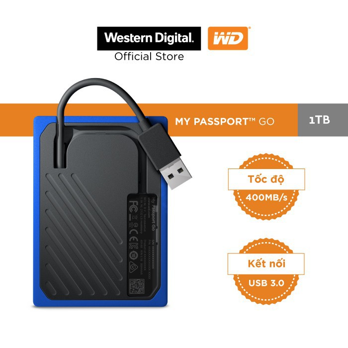 [Mã 255ELSALE giảm 7% đơn 300K] SSD di động Western mypassport Go 1T tặng kèm 1 USB 64GB | BigBuy360 - bigbuy360.vn