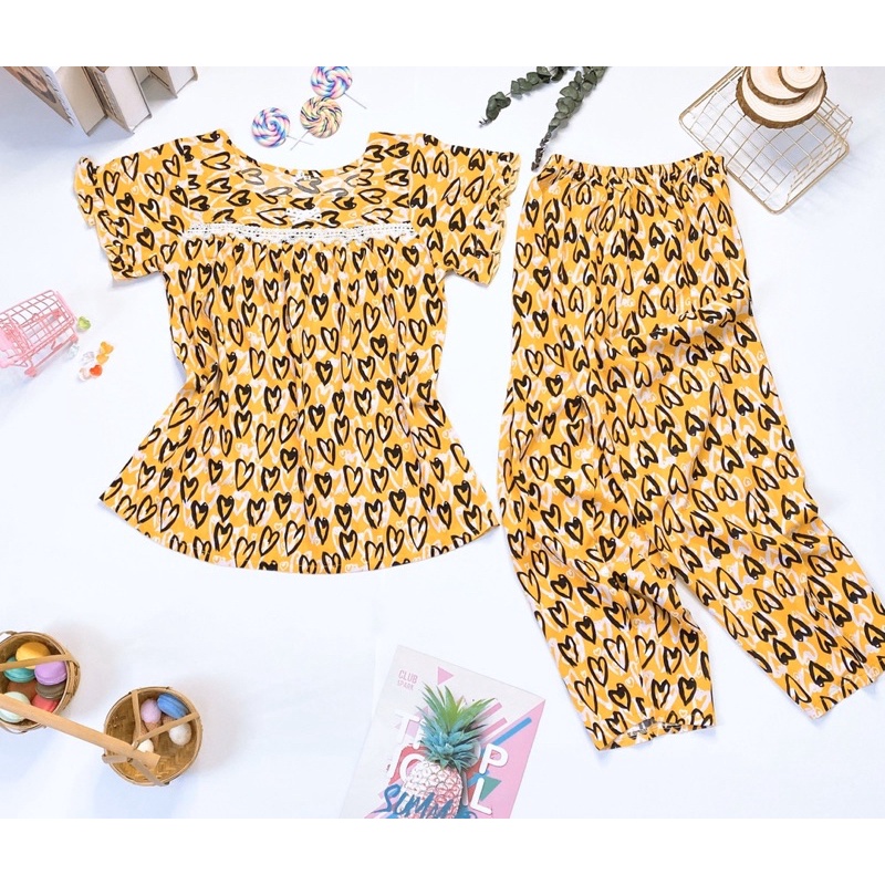 Đồ bộ tole - Đồ bộ lanh quần dài 9 tấc tay ngắn bèo