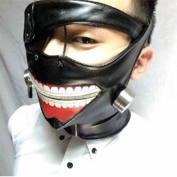 mặt nạ kaneki tokyo ghoul chất liệu da - cosplay vui chơi giải trí