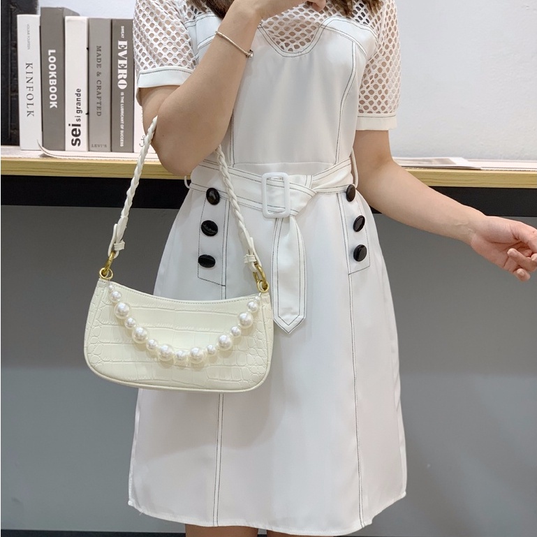 Túi xách nữ đeo vai đeo chéo quai xoắn dây ngọc cực chất Capucha T72