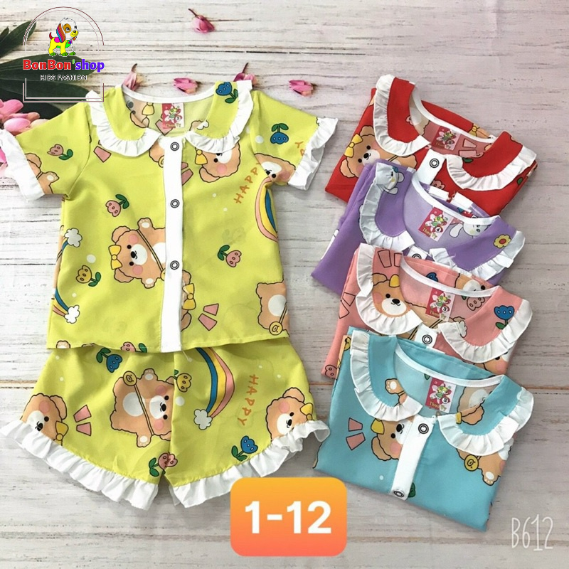 PA01_Pizama lụa cho bé gái từ 17-23kg