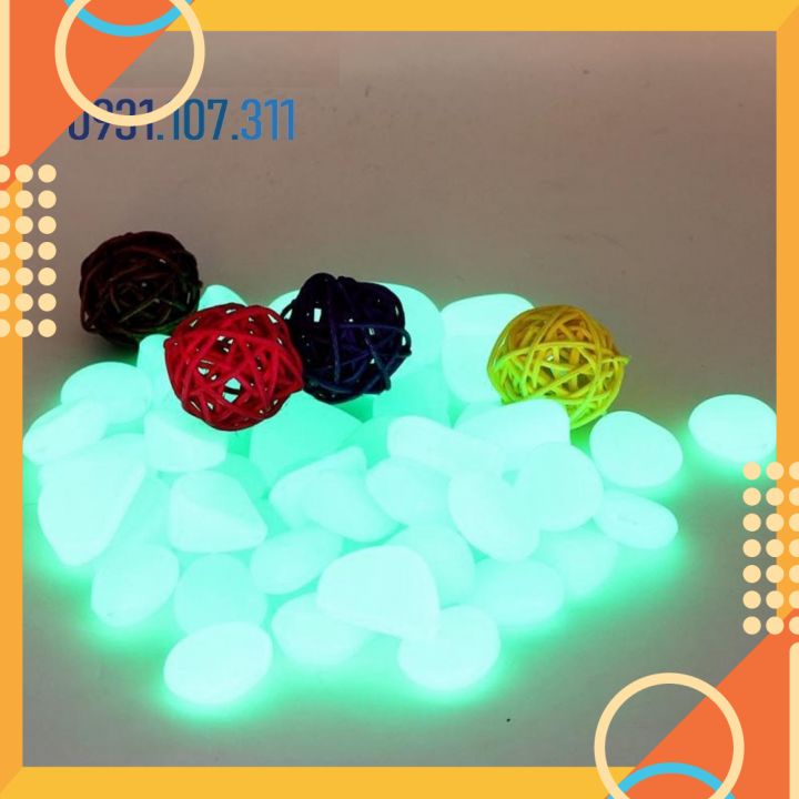 Đá phát sáng trang trí bể, hồ cá; chậu cây, sân vườn. Set 50 viên