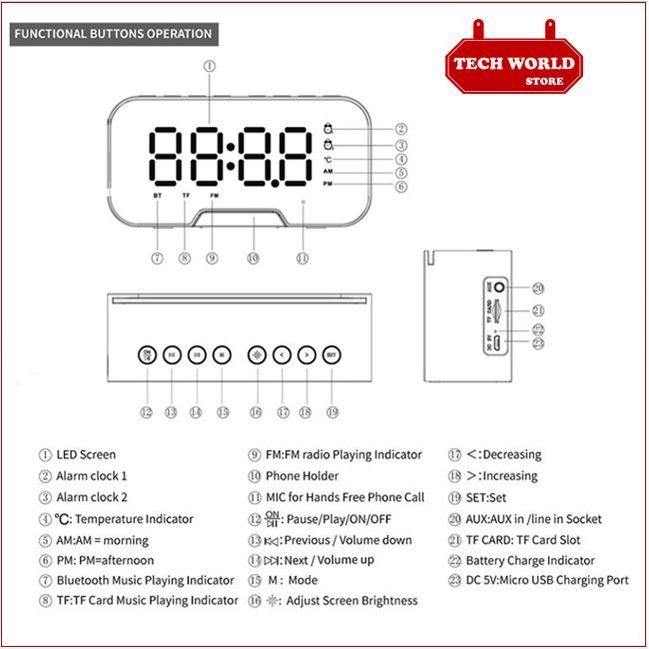 [Q.7]Loa Bluetooth blutooth mini G10 có đồng hồ báo thức, FM hát được karaoke giá rẻ tốt như JBL, sony chính hãng