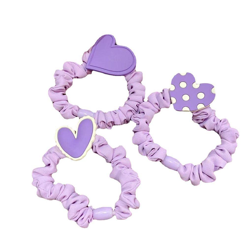 NICKOLAS Dây Buộc Tóc Nhựa Hình Trái Tim Dễ Thương Cho Nữ