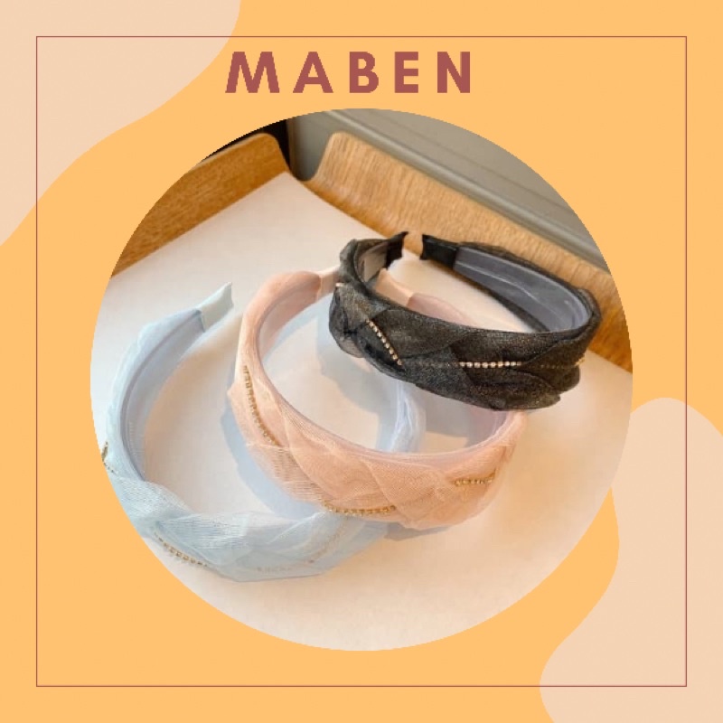 Băng đô tóc tiểu thư đính hạt đá nữ tính - Maben
