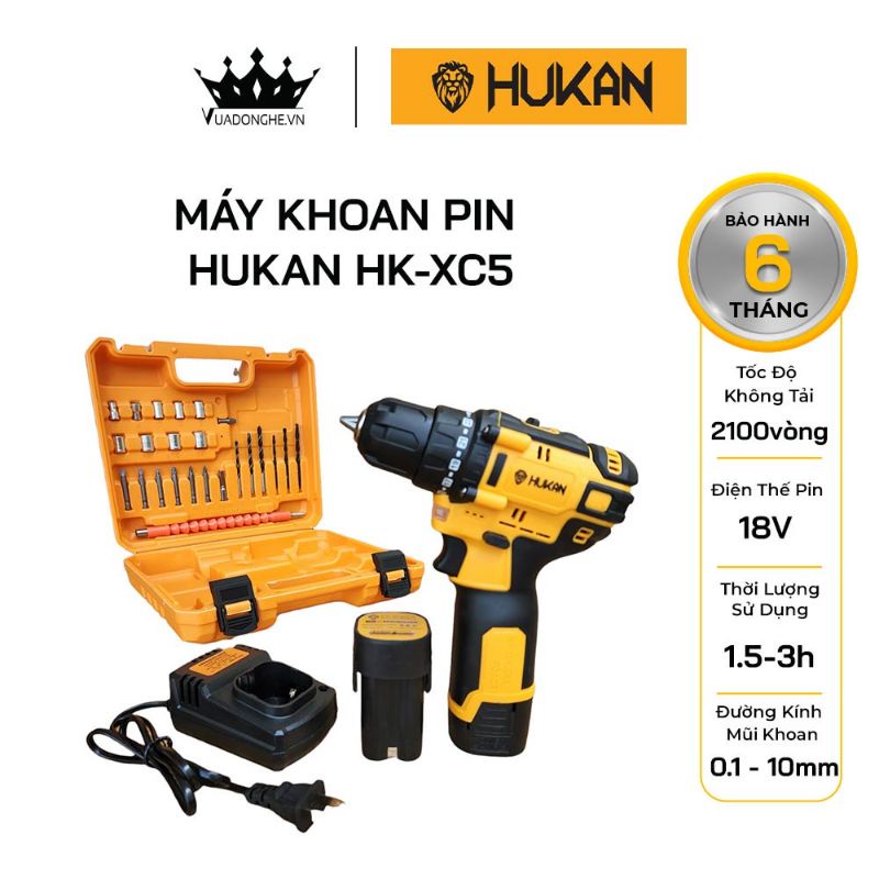 Máy khoan pin HUKAN XC5 Tặng Bộ Phụ Kiện 24 Chi Tiết
