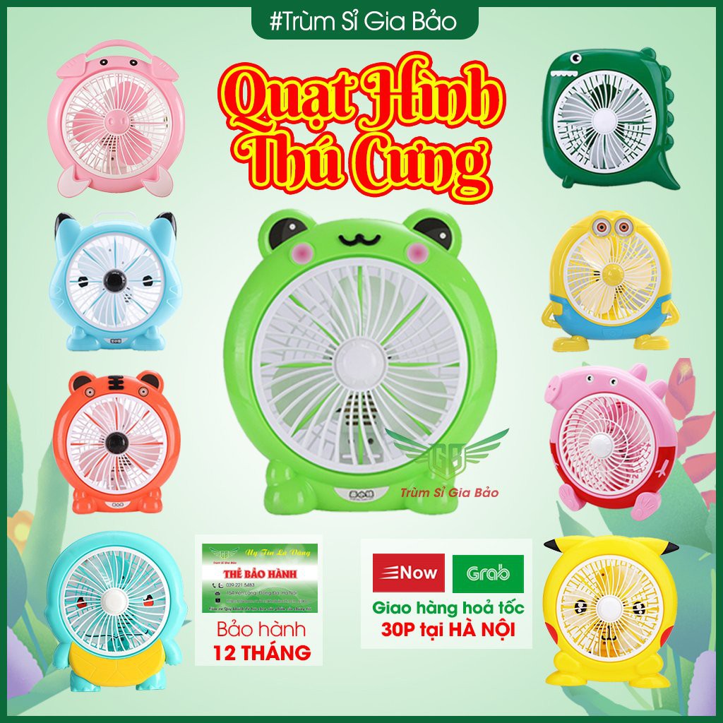 Quạt mini để bàn hình thú cắm điện , quạt hình động vật đáng yêu , cute cho các bé , học sinh , sinh viên