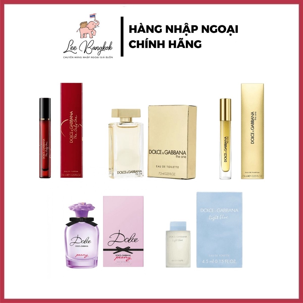 [Chính Hãng] Nước Hoa Mini Dolce &amp; Gabbana The One, Only Love, Light Blue, Peony Perfume Chuẩn Auth Cực Thơm