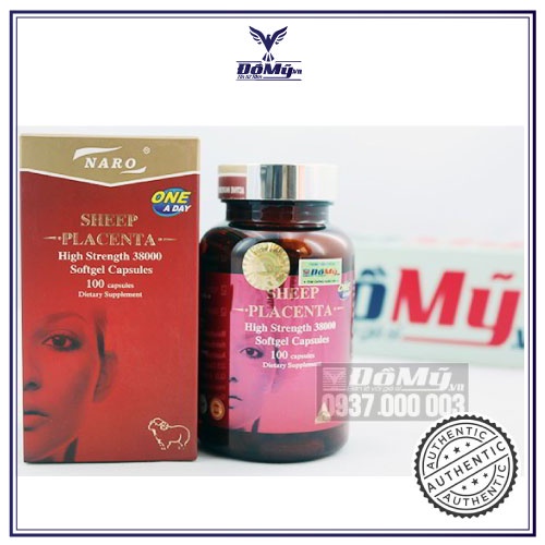 Nhau Thai Cừu chống lão hóa Naro 38000mg của Úc loại 100 viên