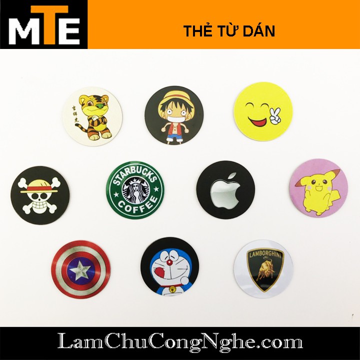 Thẻ từ dán RFID 125khz Sao chép được nhiều hình ngộ nghĩnh, dùngthẻ cửa từ, thang máy...