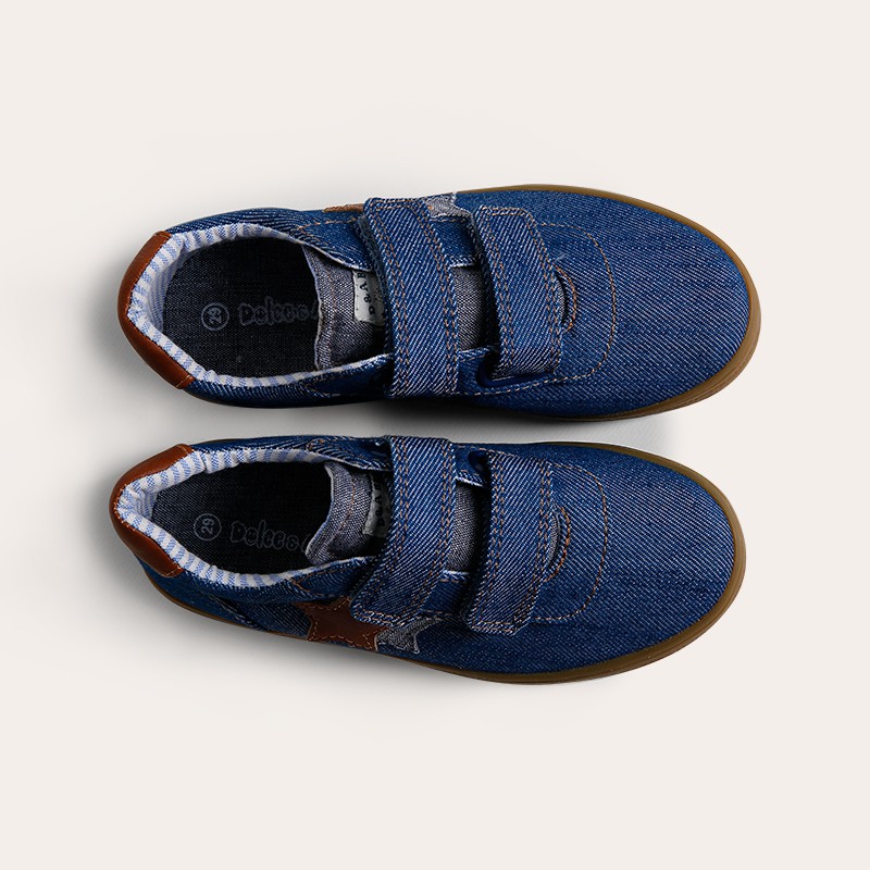 D&amp;A giày sneaker bé trai thời trang B1602 xanh bò