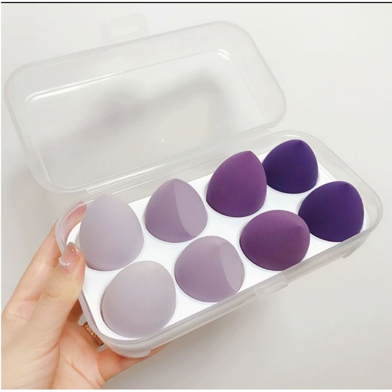 Set 8 mút trang điểm hình trứng, mút tán phấn