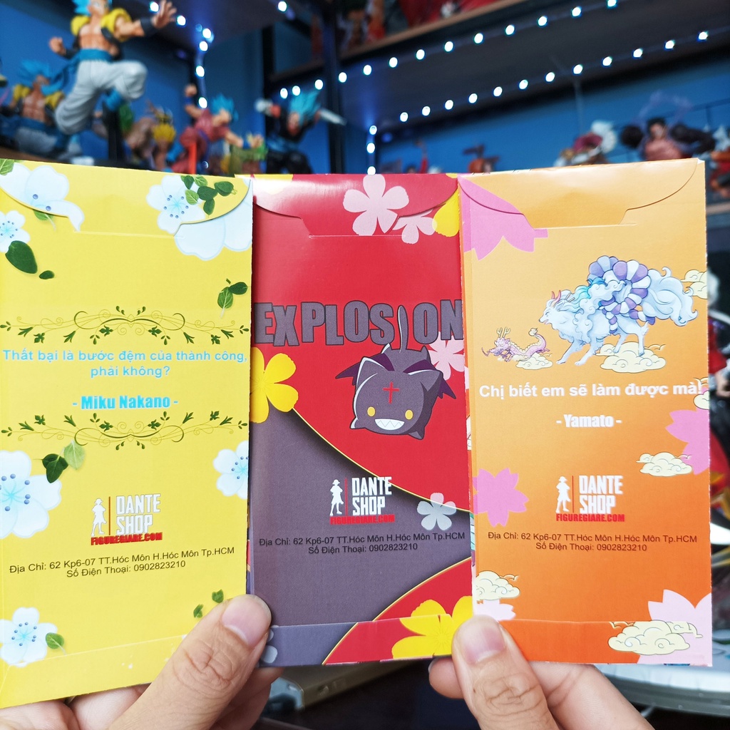 Set 5 Bao Lì Xì Tết  2022 Anime - One Piece, Jujutsu Kaisen, 5 Toubun, Kimetsu no Yaiba, KonoSuba