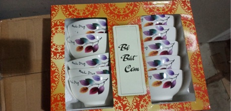 BỘ BÁT ĂN CƠM 10 CÁI HOA MS01