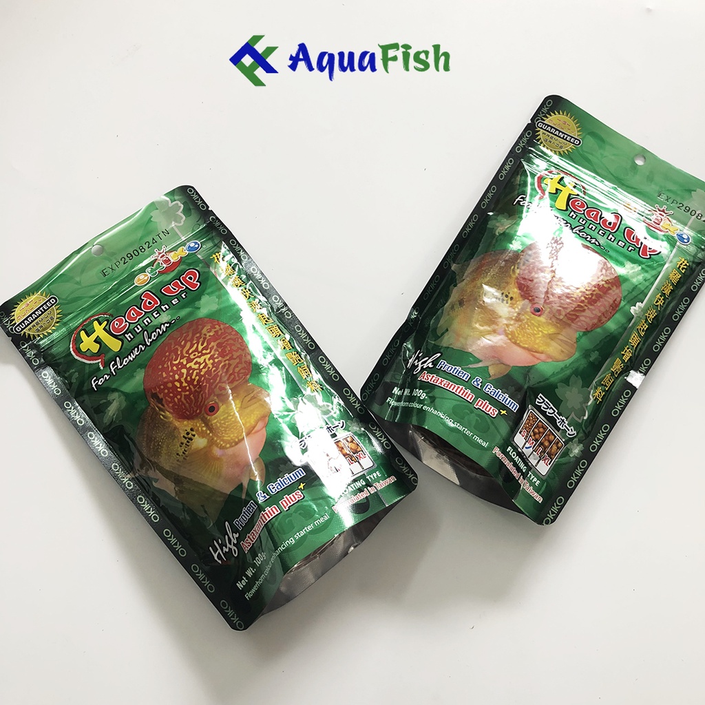 Thức ăn cho cá La Hán Okiko túi 100g (giúp cá nhanh lớn, phát triển đầu và lên màu sắc đẹp)