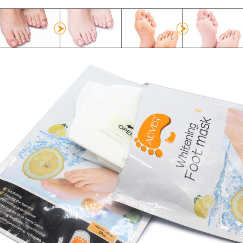 3Pcs(1Box )ALIVER Exfoliating Foot Mask Dead Skin Callus Peel Care Baby Soft Feet Remove