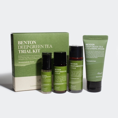 [Chính hãng] Bộ dưỡng da mini trà xanh thanh lọc da, ngừa lão hóa Deep Green Tea Trial Kit (4 sản phẩm)