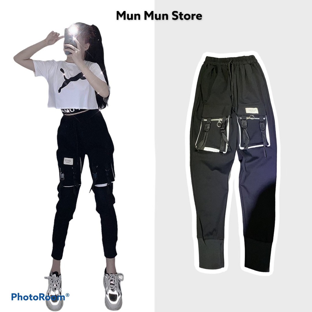 Quần jogger nữ [𝐅𝐫𝐞𝐞 𝐒𝐡𝐢𝐩] MunMunStore quần dài jogger ống vừa phối bo gấu Ulzzang (ảnh + video thật)