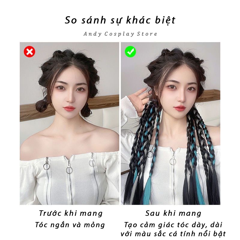 [CÓ SẴN] Line tóc giả tết bím y2k