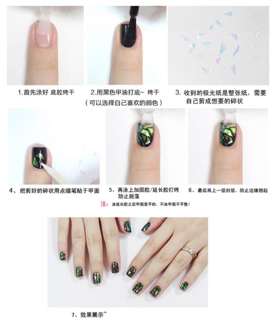 Phoi dán thuỷ tinh trang trí móng cực nhiều kiểu đẹp lạ độc đáo