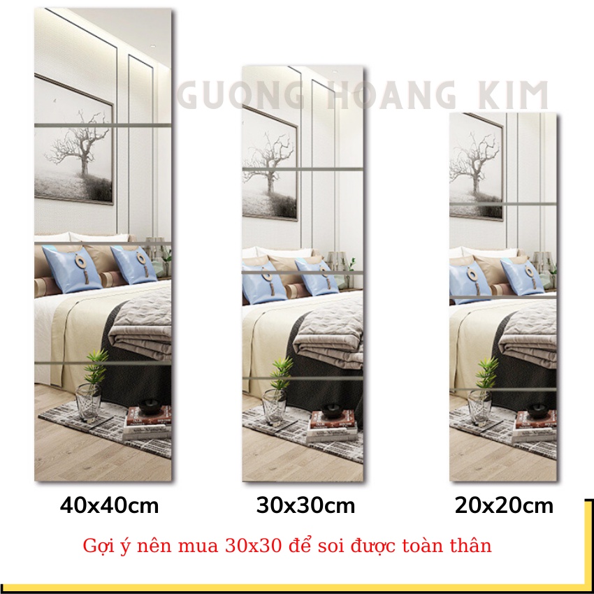 Gương dán tường treo tường nhà tắm phòng wc giá rẻ kích thước 30x45 và 40x60cm tặng đồ treo- guonghoangkim mirror hk5002