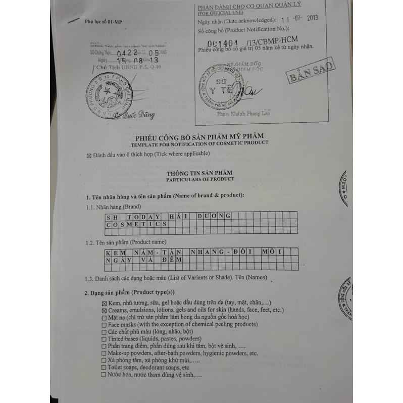 SH Today Kem nám - Tàn Nhang 40g