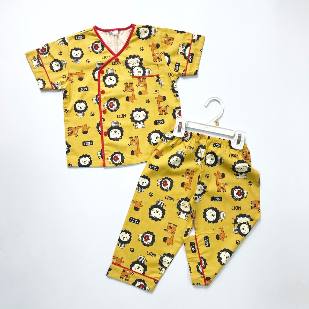 Pijama cho bé vải thô cotton mềm mịn hút mồ hôi Nhiều mẫu size 10-45kg