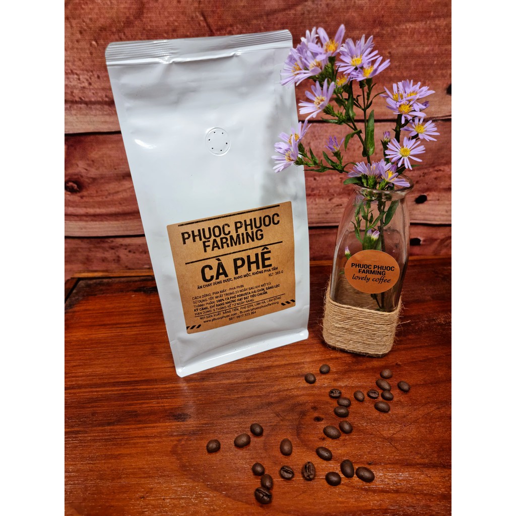 CAFE PHUOC PHUOC 365- 350gam-100% Robusta hái chín 100% chất lượng cao