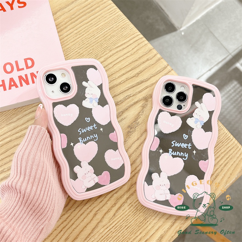 Ốp Điện Thoại TPU Tráng Gương Hình Thỏ Cho Iphone 13 12 / 11 Pro Max / Xs Max Xr X