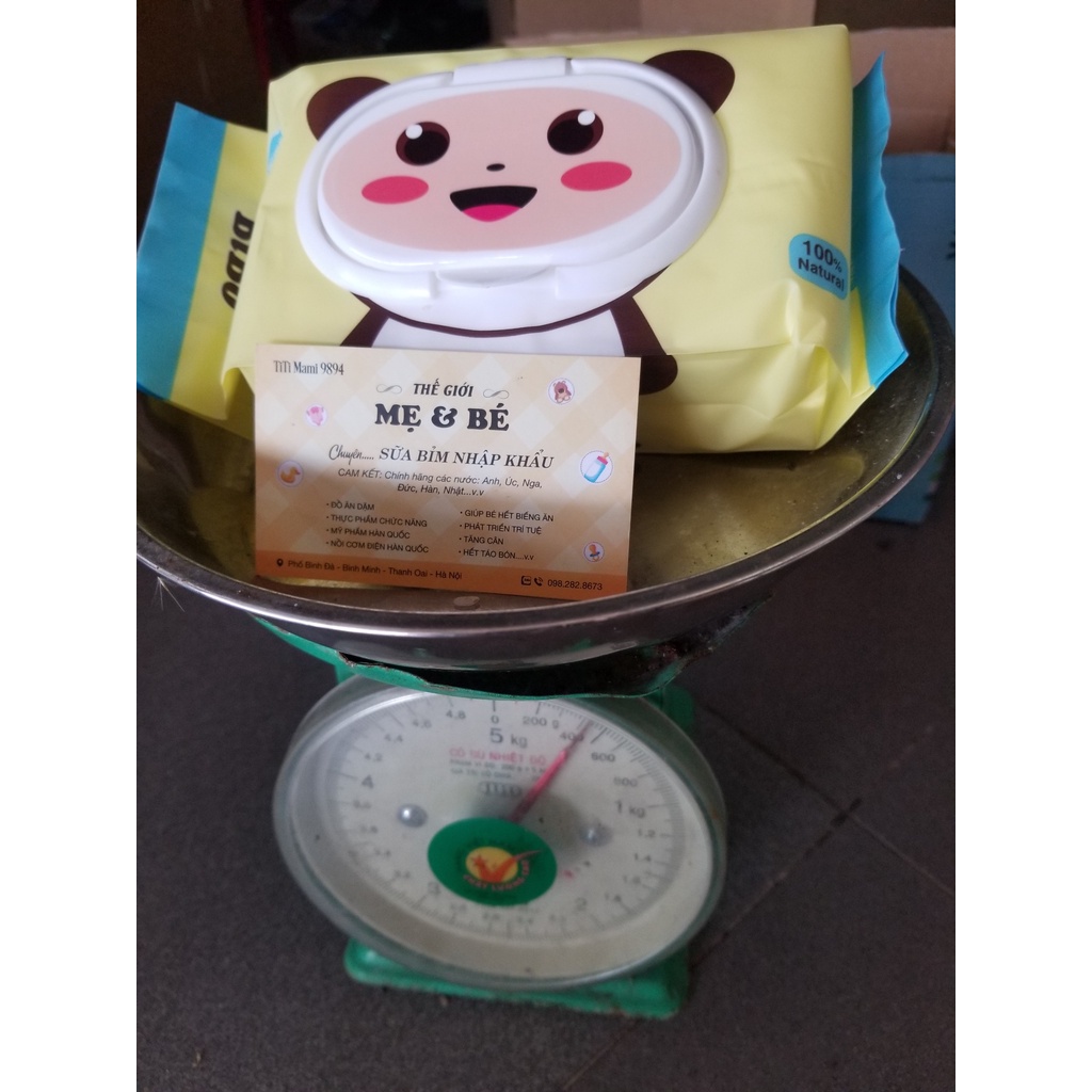 Khăn ướt BiBo Không mùi 100 tờ Giữ ẩm, mịn màng an toàn cho bé [ Mẫu mới 100% vải cotton 750gr ]