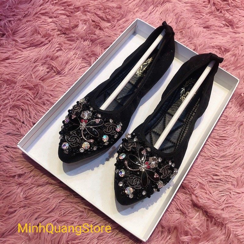 🌸 Giày búp bê đính đá, giày bệt nữ mềm cao cấp đi cực êm chân(MinhQuangStore) | BigBuy360 - bigbuy360.vn