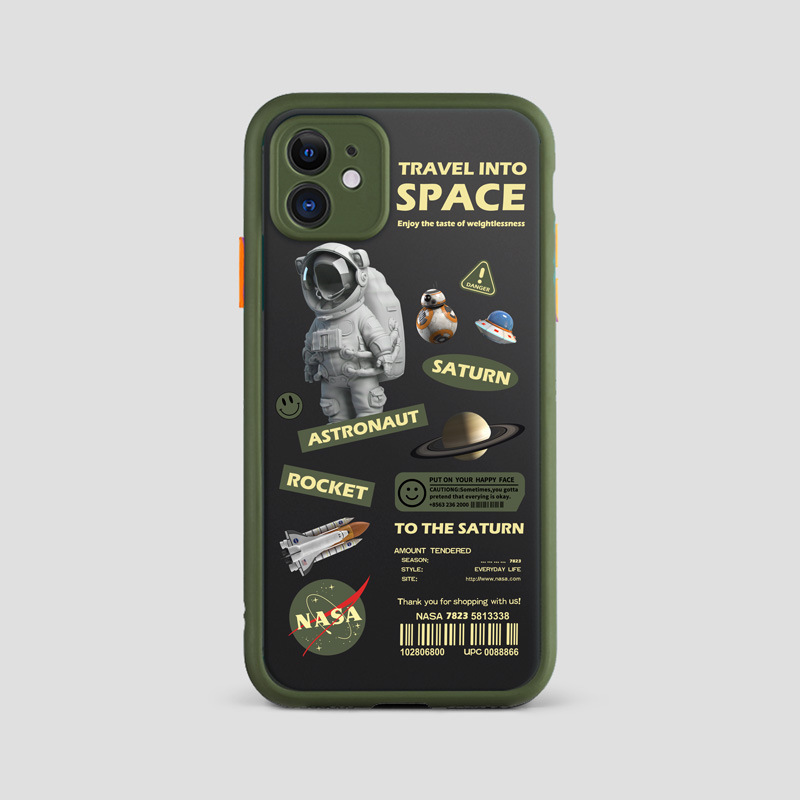 Tide brand NASA astronaut iphone12 12mini 12pro 12proma applicable Apple phone shell mobile phone shell skin-friendly fine holes Tide brand mobile phone shell drop resistance
