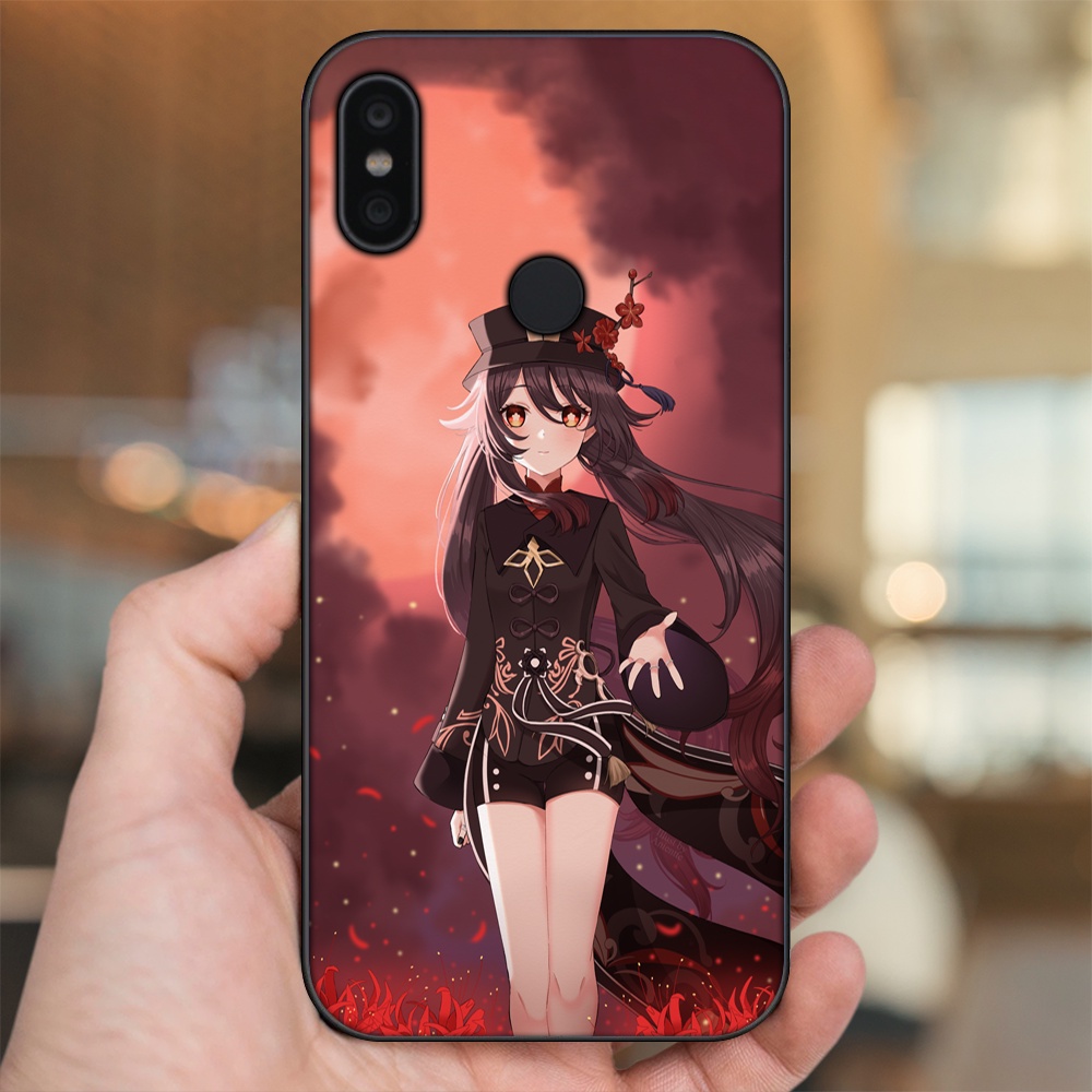 Ốp lưng Xiaomi Redmi S2 viền đen in hình Hutao Genshin Impact